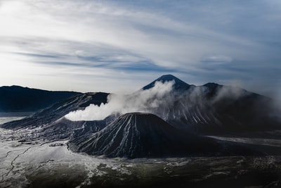 航拍照片的活火山
